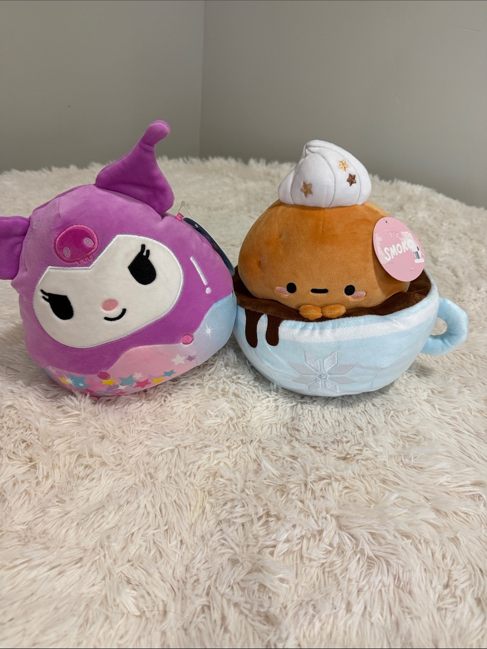 Bundle of 2 Purple Character Plush & Hot Chocolate Sundae Plush Duo